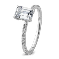 14kw 1 3/8ct Cert Lab Grown Dia VS/SI+ G+ Emerald Comp Solitaire Eng Ring