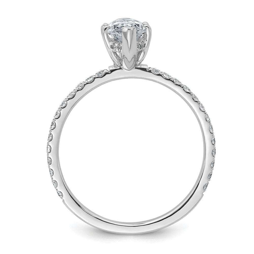 14kw 1 3/8ct Cert Lab Grown Dia VS+ F+ Marquise Comp w/ Flair Eng Ring