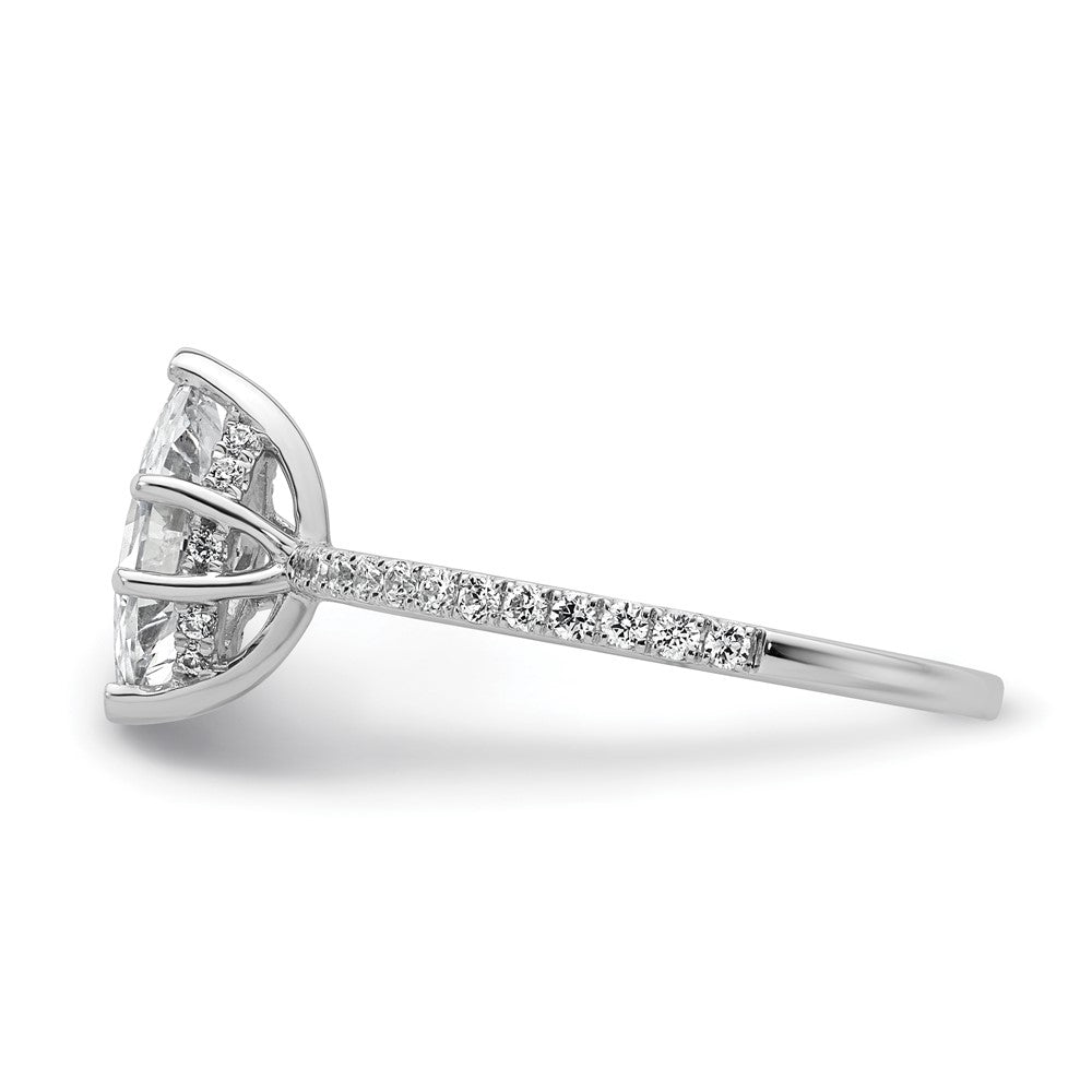 14kw 1 3/8ct Cert Lab Grown Dia VS+ F+ Marquise Comp w/ Flair Eng Ring