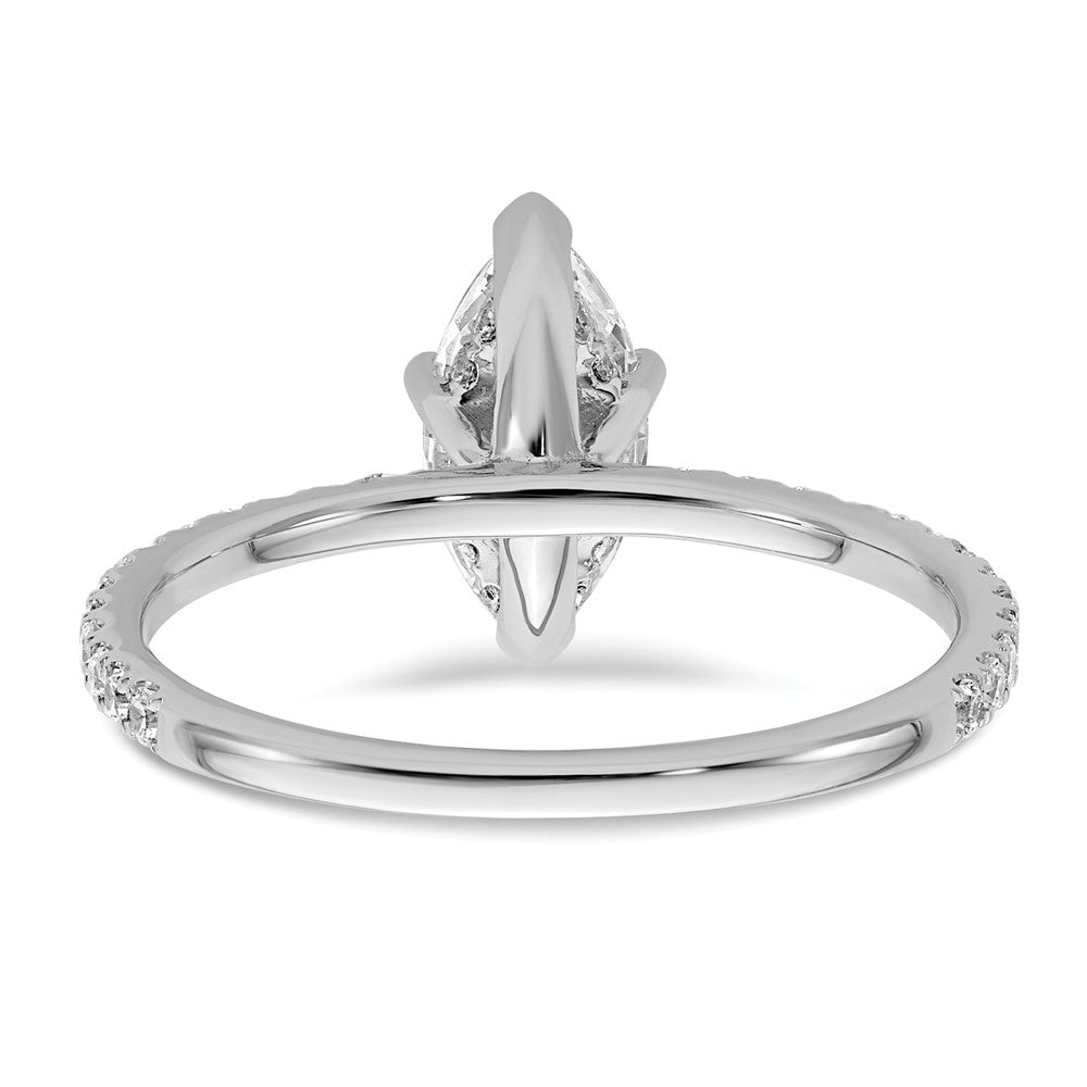 14kw 1 3/8ct Cert Lab Grown Dia VS+ F+ Marquise Comp w/ Flair Eng Ring