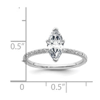 14kw 1 3/8ct Cert Lab Grown Dia VS+ F+ Marquise Comp w/ Flair Eng Ring