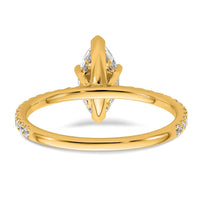 14k 1 3/8ct Cert Lab Grown Dia VS+ F+ Marquise Comp w/ Flair Eng Ring