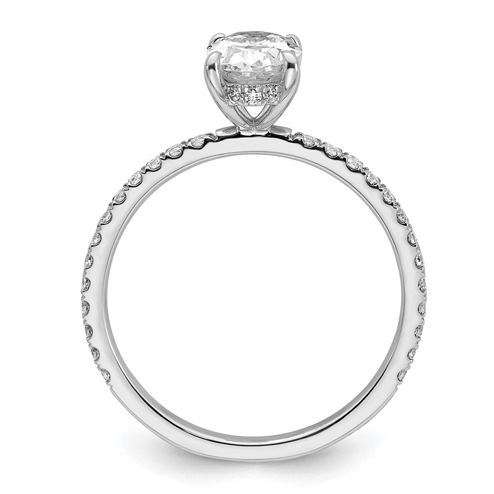 14kw 1 1/3ct Cert Lab Grown Diamond VS/SI+ G+ Oval Comp Solitaire Eng Ring