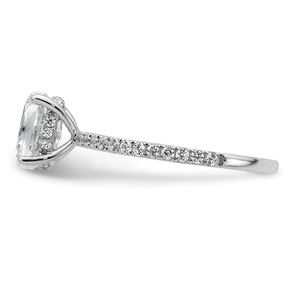 14kw 1 1/3ct Cert Lab Grown Diamond VS/SI+ G+ Oval Comp Solitaire Eng Ring