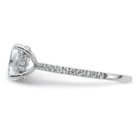 14kw 1 1/3ct Cert Lab Grown Diamond VS/SI+ G+ Oval Comp Solitaire Eng Ring