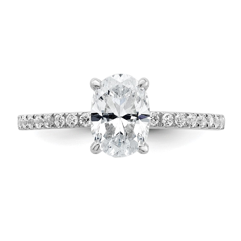 14kw 1 1/3ct Cert Lab Grown Diamond VS/SI+ G+ Oval Comp Solitaire Eng Ring