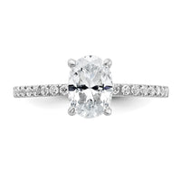 14kw 1 1/3ct Cert Lab Grown Diamond VS/SI+ G+ Oval Comp Solitaire Eng Ring
