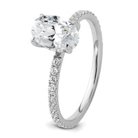 14kw 1 1/3ct Cert Lab Grown Diamond VS/SI+ G+ Oval Comp Solitaire Eng Ring