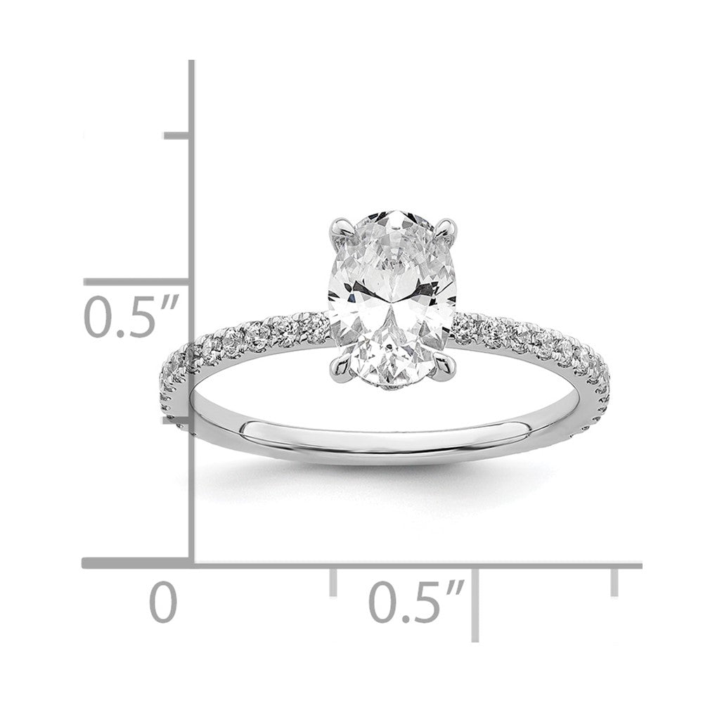 14kw 1 1/3ct Cert Lab Grown Diamond VS/SI+ G+ Oval Comp Solitaire Eng Ring