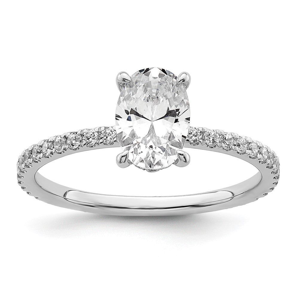 14kw 1 1/3ct Cert Lab Grown Diamond VS/SI+ G+ Oval Comp Solitaire Eng Ring