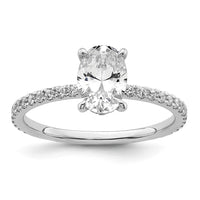 14kw 1 1/3ct Cert Lab Grown Diamond VS/SI+ G+ Oval Comp Solitaire Eng Ring