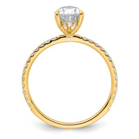 14k 1 3/8ct Cert Lab Grown Diamond VS+ F+ Pear Comp Solitaire Eng Ring
