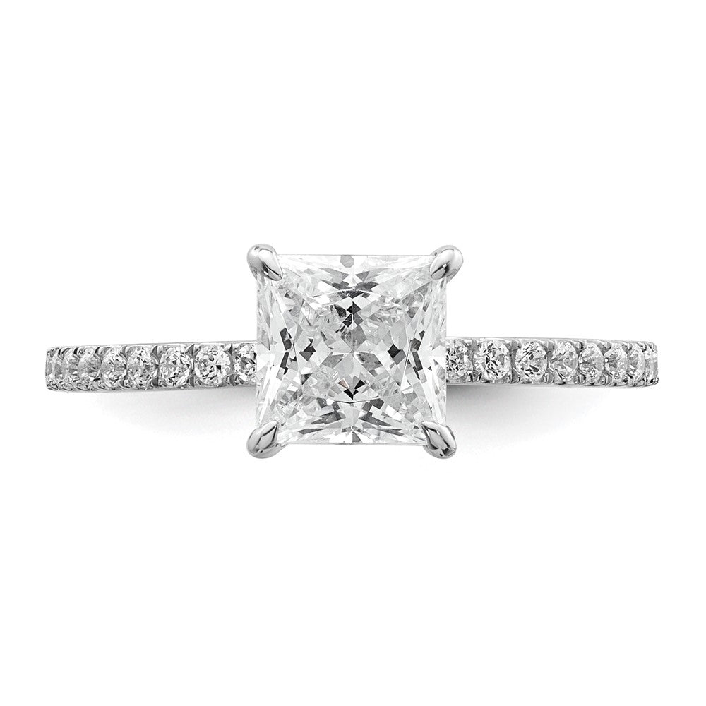 14kw 1 3/8ct Cert Lab Grown Dia VS+ F+ Princess Comp Solitaire Eng Ring