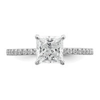 14kw 1 3/8ct Cert Lab Grown Dia VS/SI+ G+ Princess Comp Solitaire Eng Ring