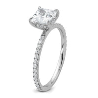 14kw 1 3/8ct Cert Lab Grown Dia VS/SI+ G+ Princess Comp Solitaire Eng Ring