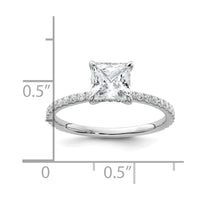 14kw 1 3/8ct Cert Lab Grown Dia VS/SI+ G+ Princess Comp Solitaire Eng Ring