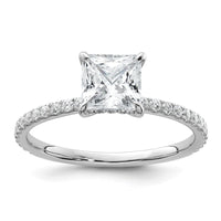 14kw 1 3/8ct Cert Lab Grown Dia VS+ F+ Princess Comp Solitaire Eng Ring