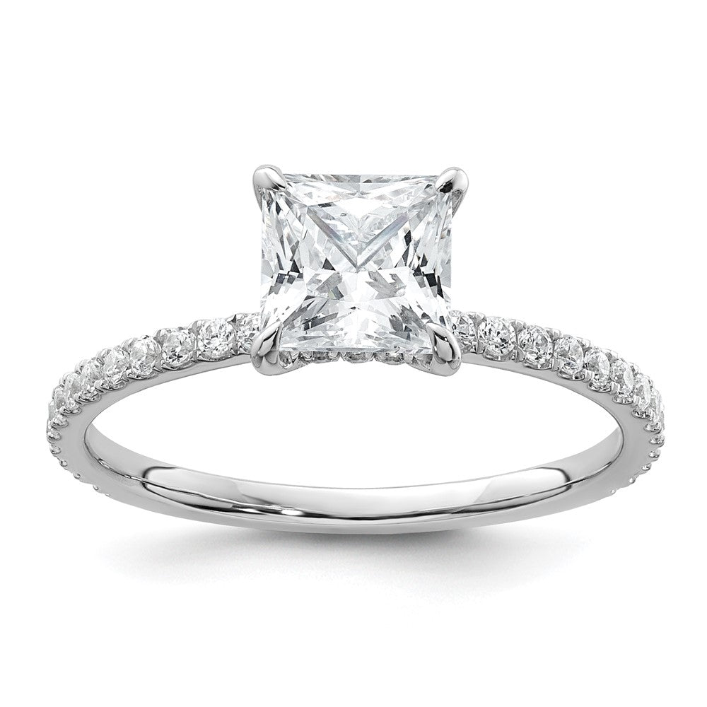 14kw 1 3/8ct Cert Lab Grown Dia VS/SI+ G+ Princess Comp Solitaire Eng Ring
