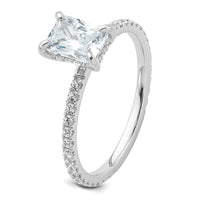14kw 1 1/3ct Cert Lab Grown Dia VS+ F+ Comp Solitaire w/Flair Eng Ring