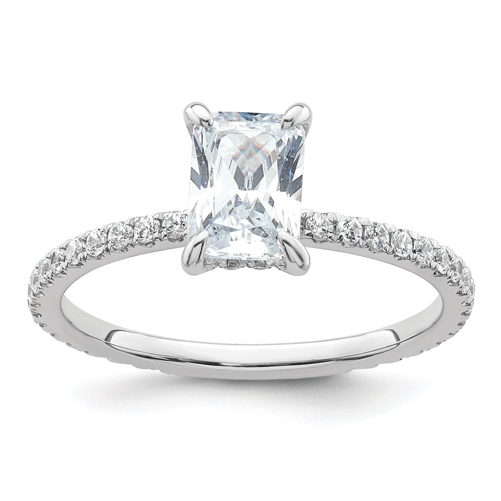 14kw 1 1/3ct Cert Lab Grown Dia VS/SI+ G+ Comp Solitaire w/Flair Eng Ring