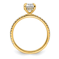 14k 1 1/3ct Cert Lab Grown Diamond VS+ F+ Round Comp Solitaire Eng Ring