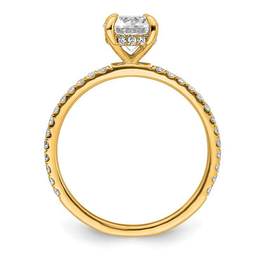14k 1 1/3ct Cert Lab Grown Diamond VS+ F+ Round Comp Solitaire Eng Ring