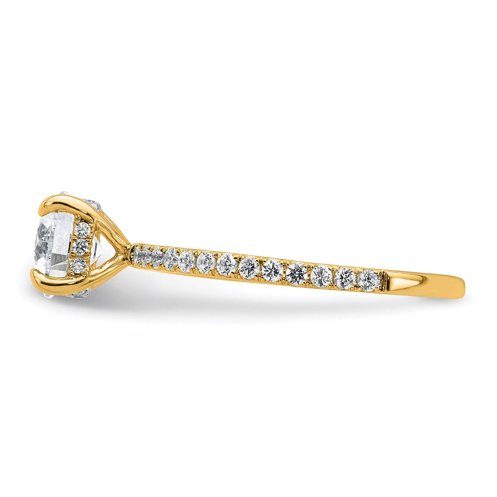 14k 1 1/3ct Cert Lab Grown Diamond VS+ F+ Round Comp Solitaire Eng Ring