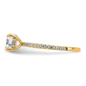 14k 1 1/3ct Cert Lab Grown Dia VS/SI+ G+ Round Comp Solitaire Eng Ring