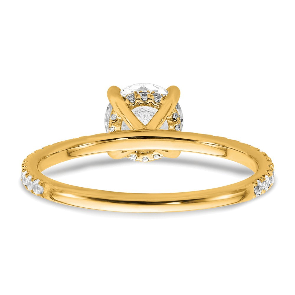 14k 1 1/3ct Cert Lab Grown Diamond VS+ F+ Round Comp Solitaire Eng Ring