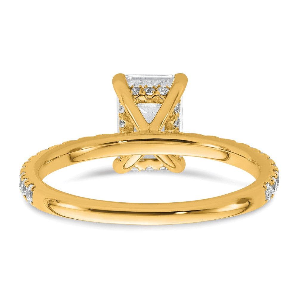 14k 2ct Cert Lab Grown Diamond VS+ F+ Emerald Comp Solitaire Eng Ring