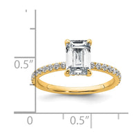 14k 2ct Cert Lab Grown Diamond VS+ F+ Emerald Comp Solitaire Eng Ring