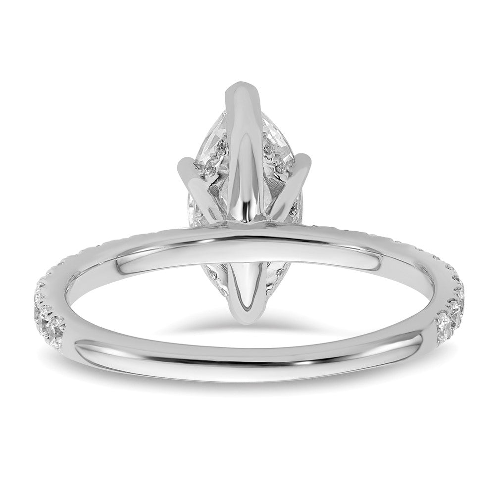 14kw 2ct Cert Lab Grown Dia VS+ F+ Marquise Comp w/ Flair Eng Ring