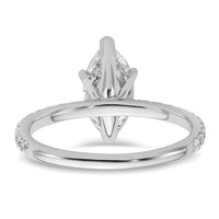 14kw 2ct Cert Lab Grown Dia VS+ F+ Marquise Comp w/ Flair Eng Ring