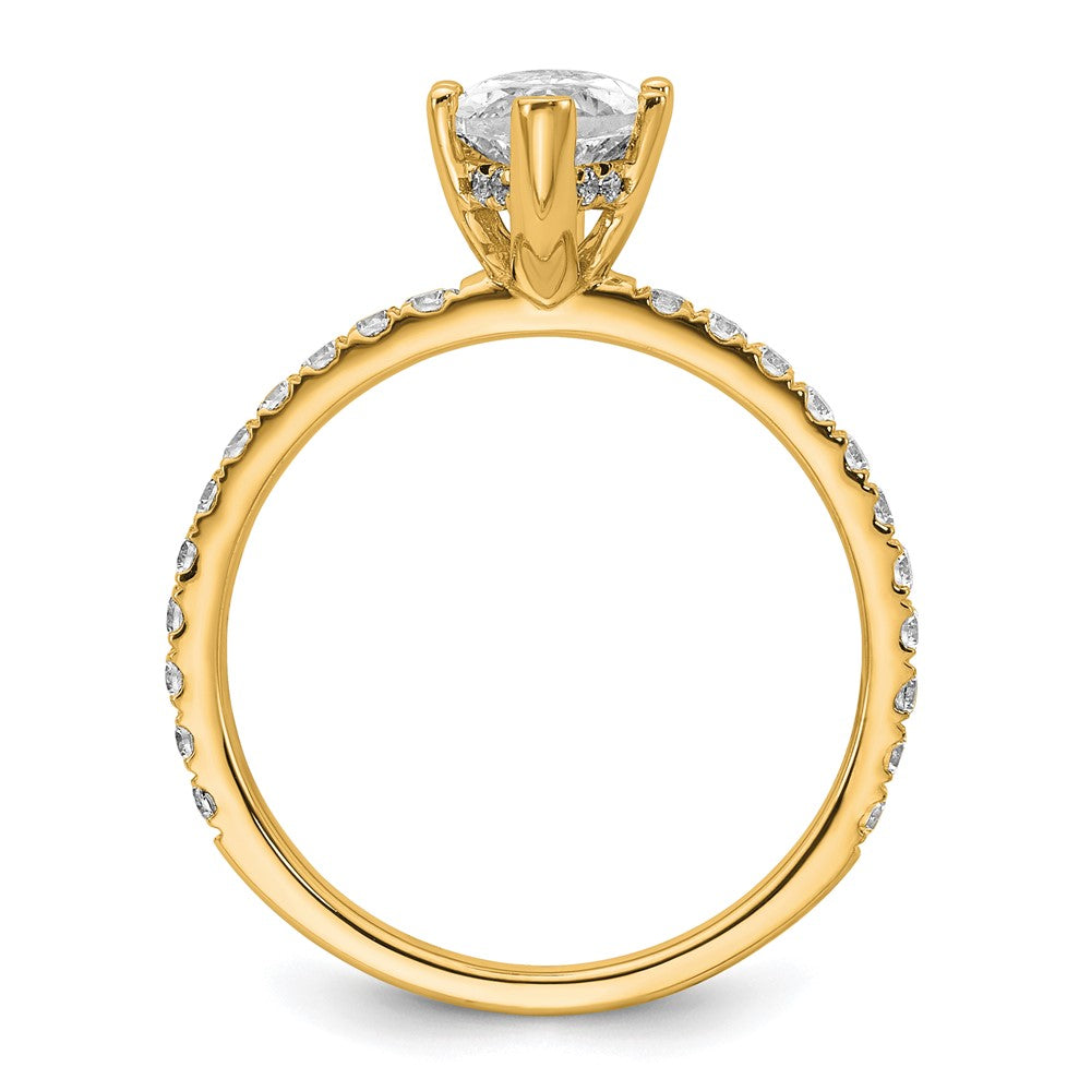 14k 2ct Cert Lab Grown Dia VS+ F+ Marquise Comp w/ Flair Eng Ring