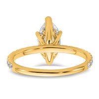 14k 2ct Cert Lab Grown Dia VS+ F+ Marquise Comp w/ Flair Eng Ring
