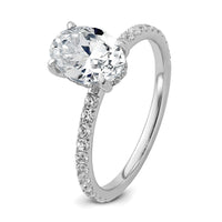 14kw 1 7/8ct Cert Lab Grown Diamond VS/SI+ G+ Oval Comp Solitaire Eng Ring