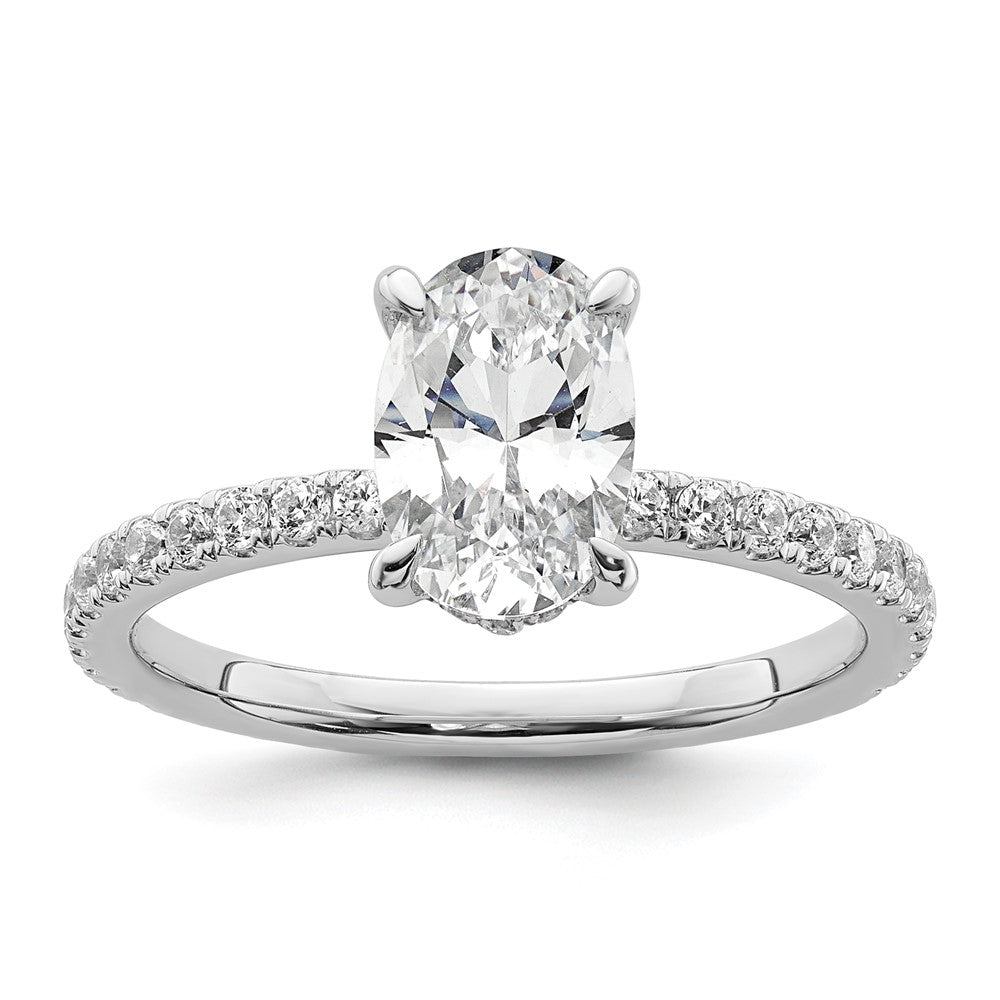 14kw 1 7/8ct Cert Lab Grown Diamond VS/SI+ G+ Oval Comp Solitaire Eng Ring