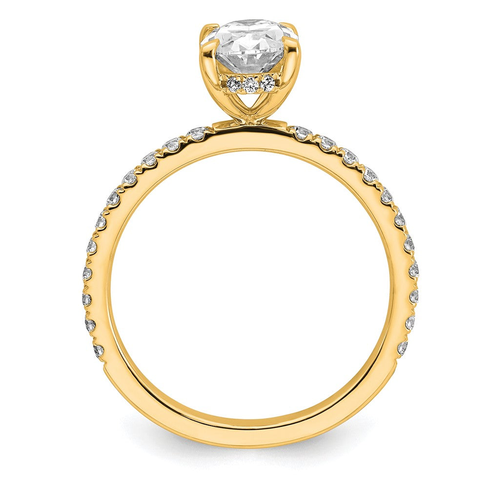 14k 1 7/8ct Cert Lab Grown Diamond VS+ F+ Oval Comp Solitaire Eng Ring