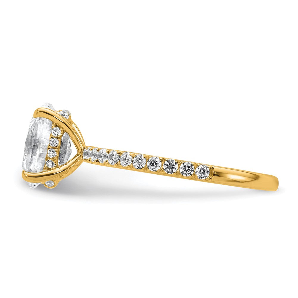 14k 1 7/8ct Cert Lab Grown Diamond VS+ F+ Oval Comp Solitaire Eng Ring
