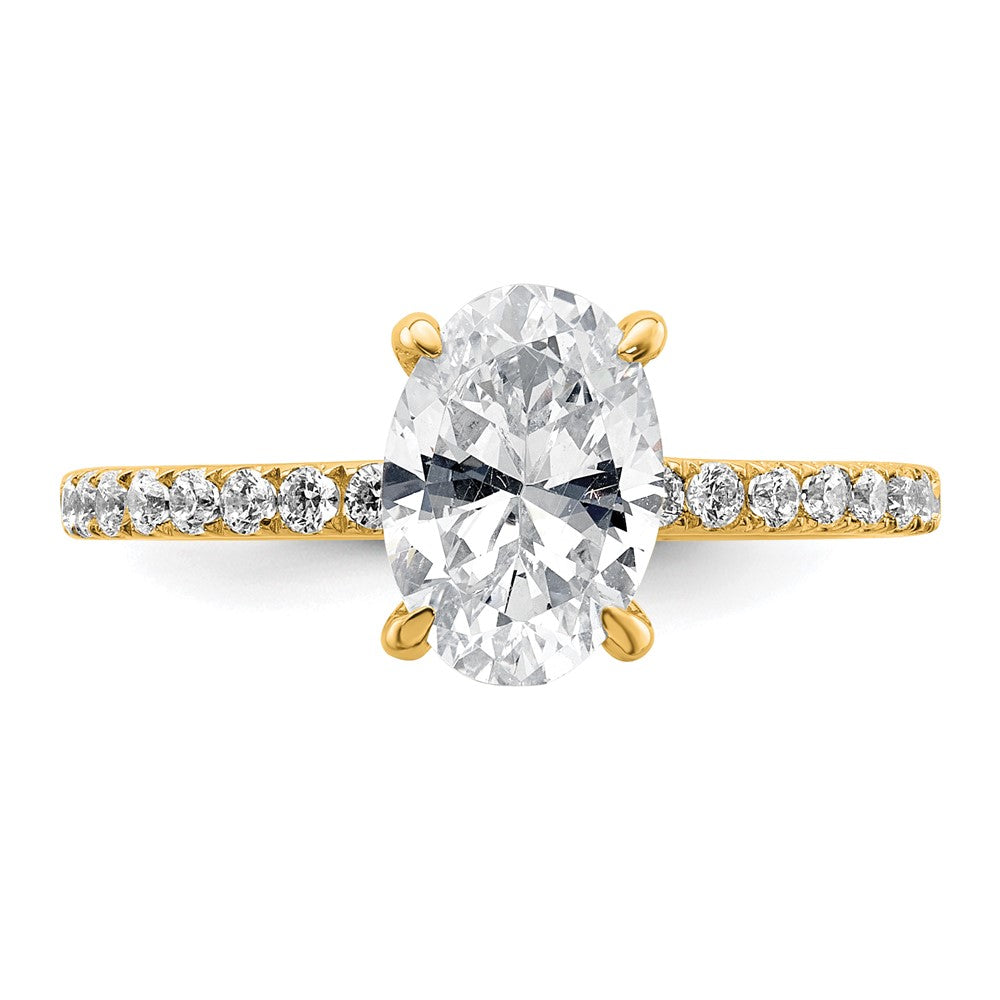 14k 1 7/8ct Cert Lab Grown Diamond VS+ F+ Oval Comp Solitaire Eng Ring