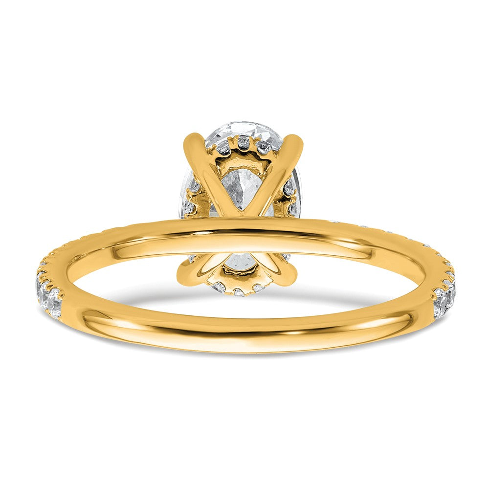 14k 1 7/8ct Cert Lab Grown Diamond VS+ F+ Oval Comp Solitaire Eng Ring