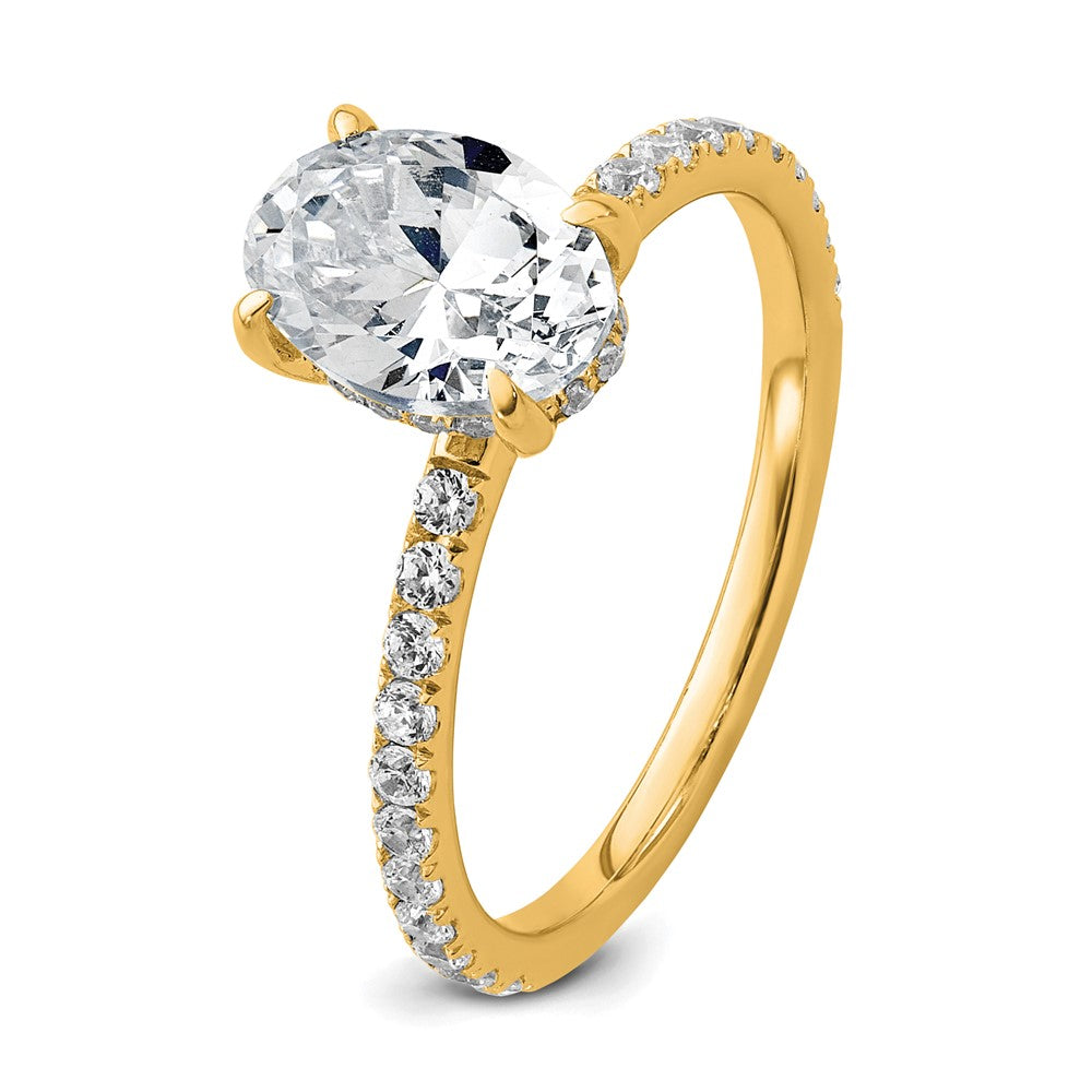14k 1 7/8ct Cert Lab Grown Diamond VS+ F+ Oval Comp Solitaire Eng Ring
