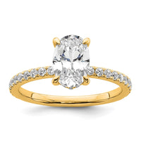 14k 1 7/8ct Cert Lab Grown Diamond VS+ F+ Oval Comp Solitaire Eng Ring