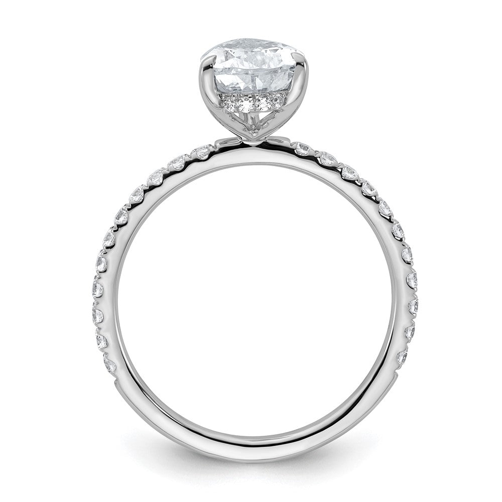 14kw 2ct Cert Lab Grown Diamond VS/SI+ G+ Pear Comp Solitaire Eng Ring