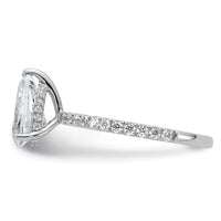 14kw 2ct Cert Lab Grown Diamond VS+ F+ Pear Comp Solitaire Eng Ring