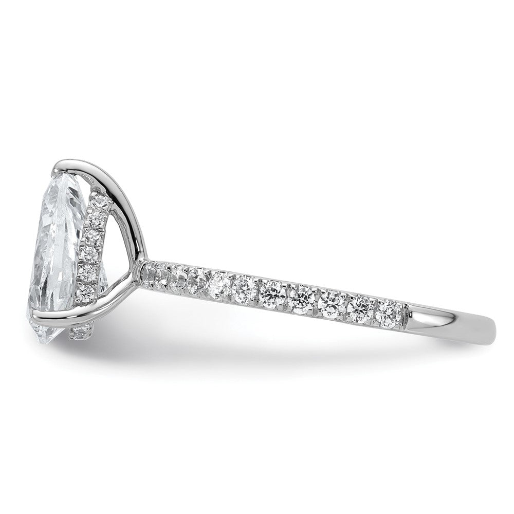 14kw 2ct Cert Lab Grown Diamond VS/SI+ G+ Pear Comp Solitaire Eng Ring