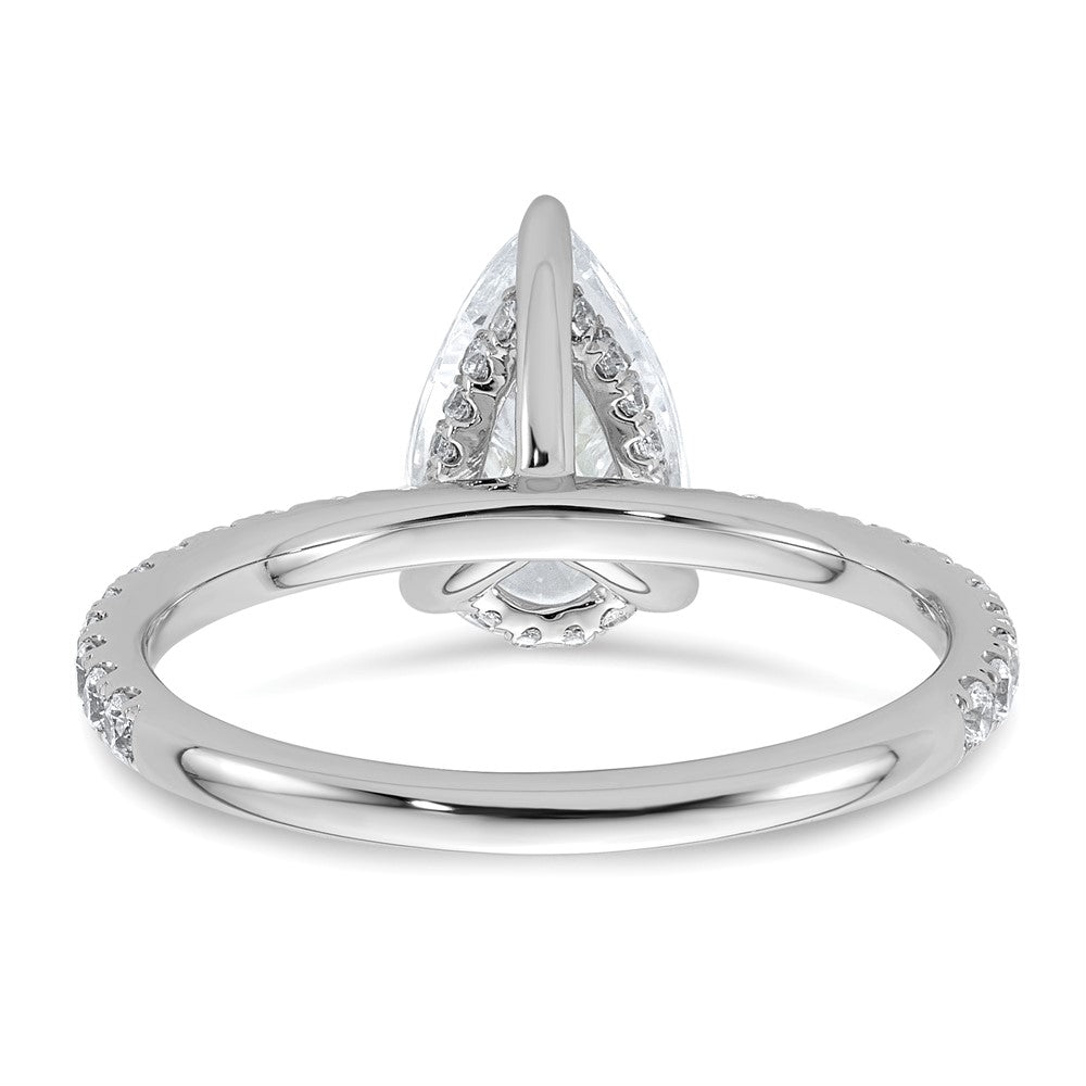 14kw 2ct Cert Lab Grown Diamond VS/SI+ G+ Pear Comp Solitaire Eng Ring