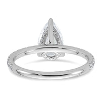 14kw 2ct Cert Lab Grown Diamond VS/SI+ G+ Pear Comp Solitaire Eng Ring
