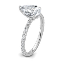 14kw 2ct Cert Lab Grown Diamond VS/SI+ G+ Pear Comp Solitaire Eng Ring