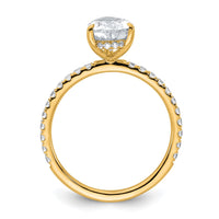 14k 2ct Cert Lab Grown Diamond VS+ F+ Pear Comp Solitaire Eng Ring